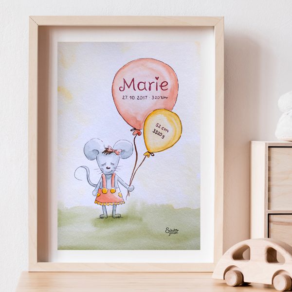 geburtsbild maus maedchen